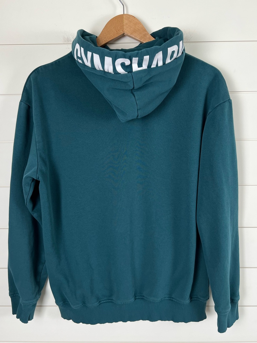 Gymshark Fraction Hoodie Women’s Small Teal Blue Pullover Sweatshirt Logo Hood - Picture 3 of 10
